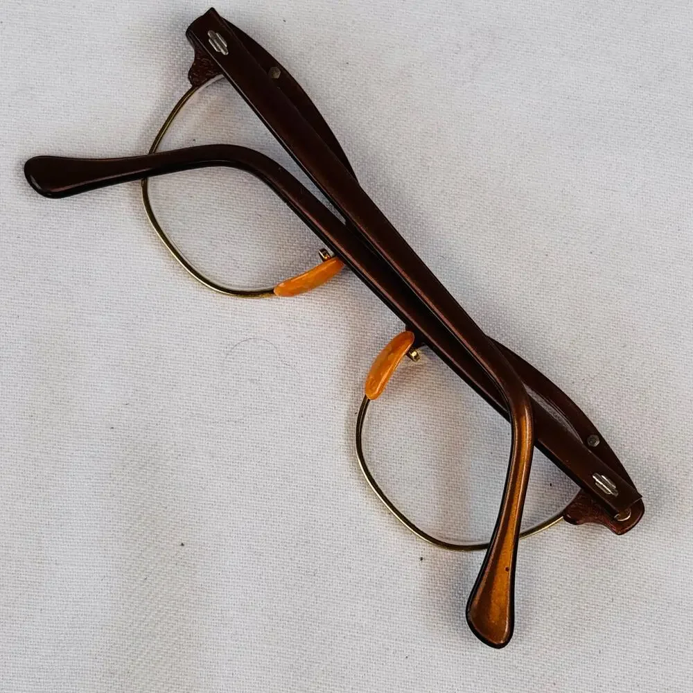 Vintage Artcraft 1/10 12K GF Rhinestone Browline Eyeglasses Frames 45-22 USA